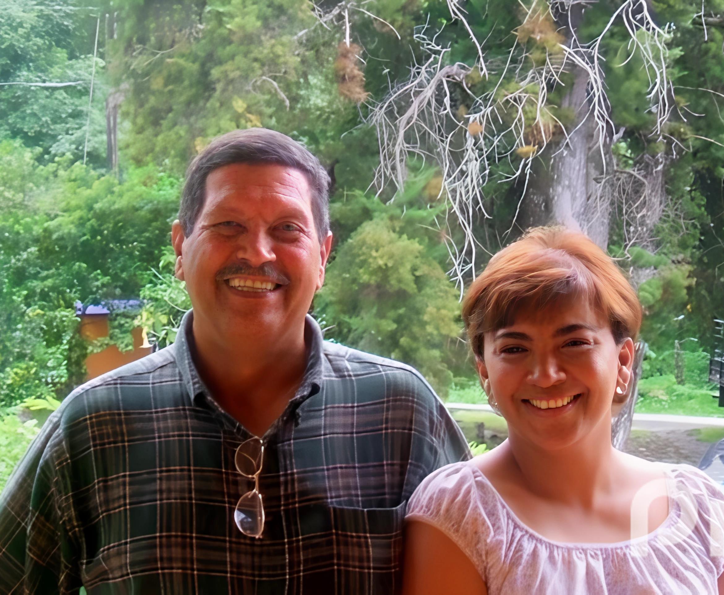 Ruben Viera with a member of his family in Boquete, Panama